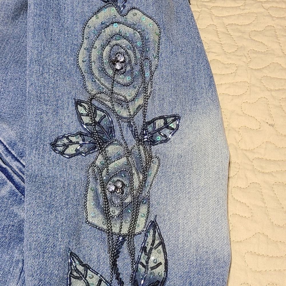 Vintage Kaity floral denim jacket size L - Picture 5 of 11
